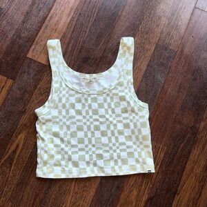 Checkered Tank Top by Billabong - White and Green